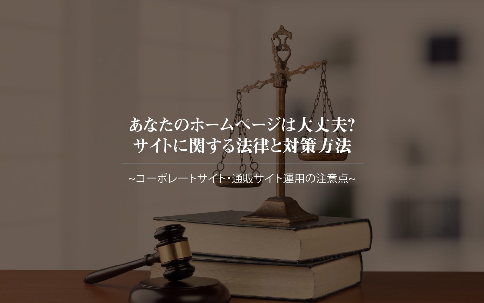 あなたのホームページは大丈夫?サイトに関する法律と対策方法 ~コーポレートサイト・通販サイト運用の注意点~
